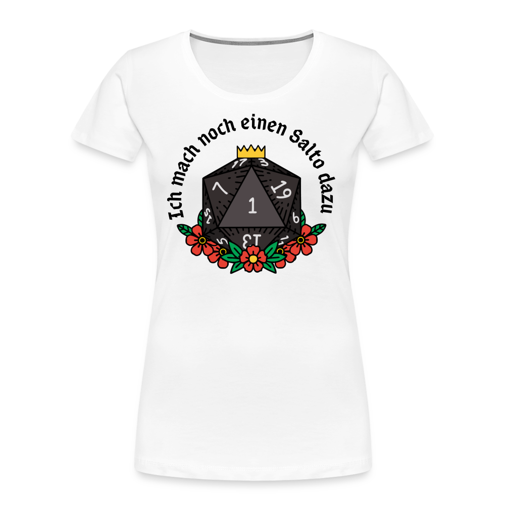 Frauen Premium Bio T-Shirt "Ich mach noch einen Salto dazu 1" - weiß