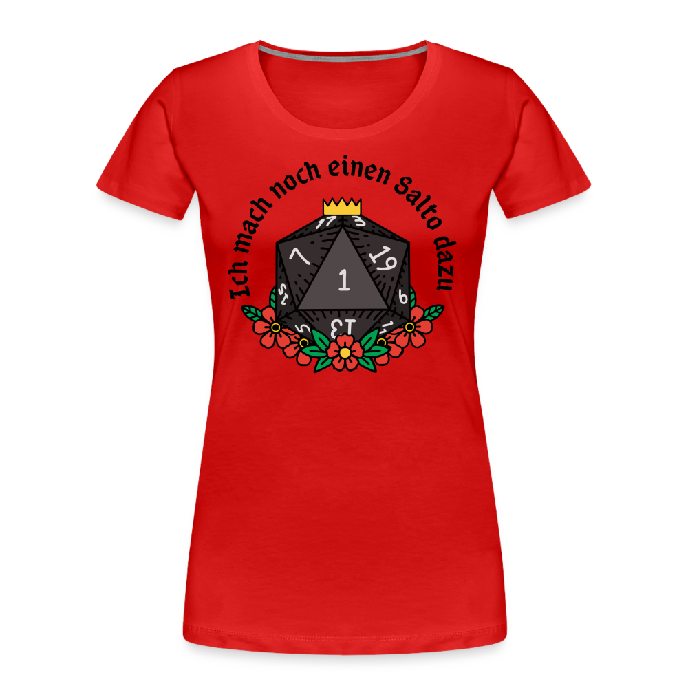 Frauen Premium Bio T-Shirt "Ich mach noch einen Salto dazu 1" - Rot