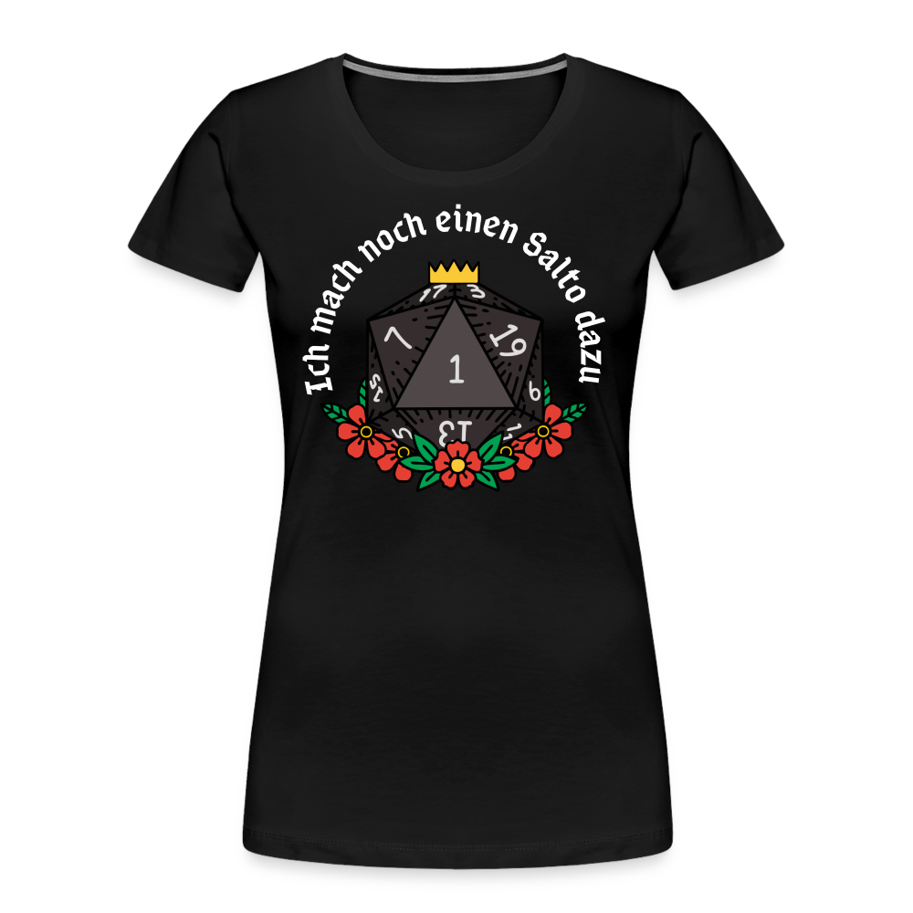 Frauen Premium Bio T-Shirt "Ich mach noch einen Salto dazu 1" - Schwarz