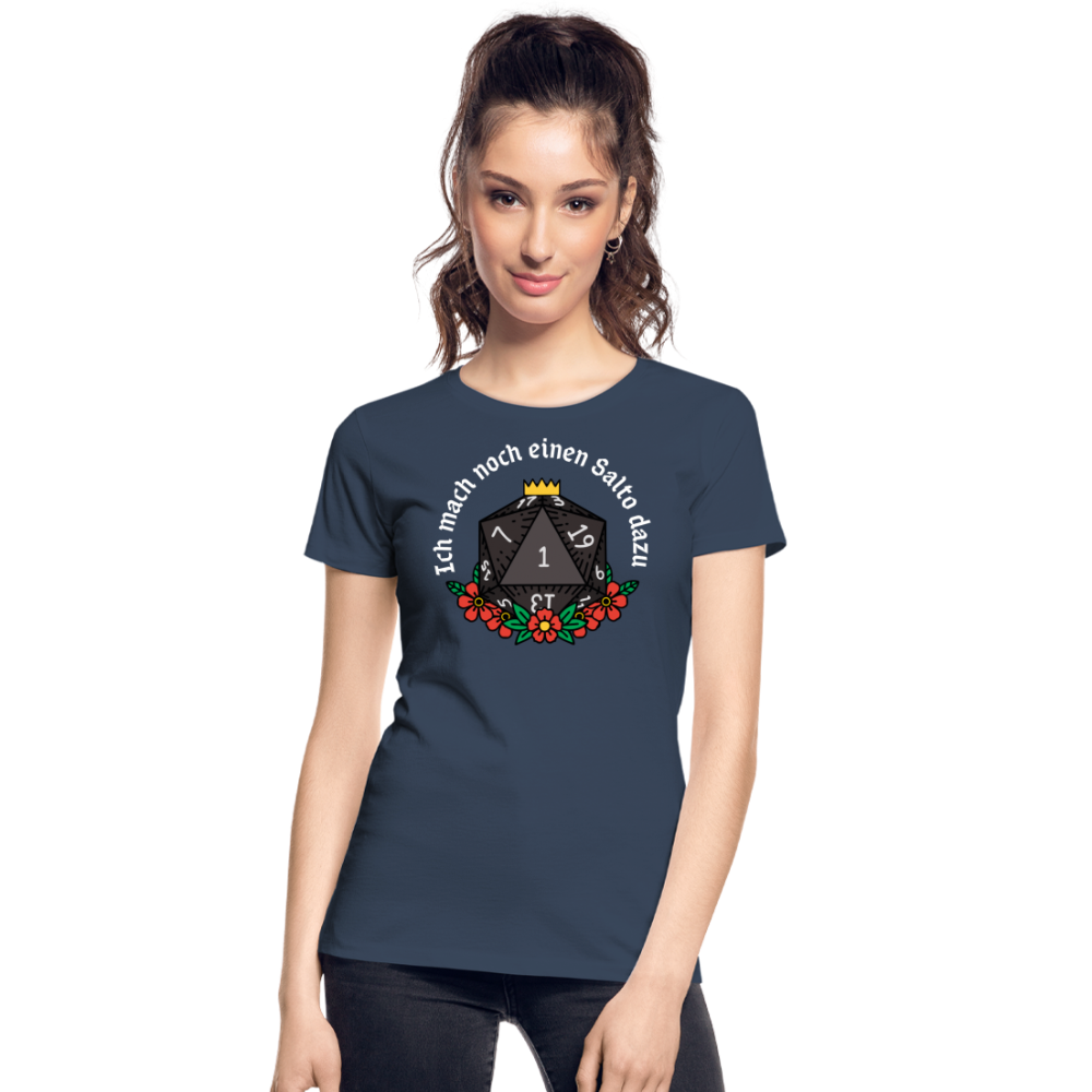 Frauen Premium Bio T-Shirt "Ich mach noch einen Salto dazu 1" - Navy