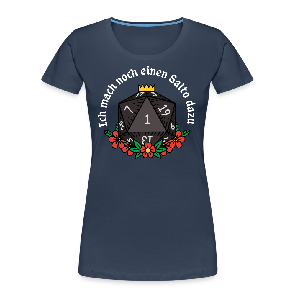 Frauen Premium Bio T-Shirt "Ich mach noch einen Salto dazu 1" - Navy