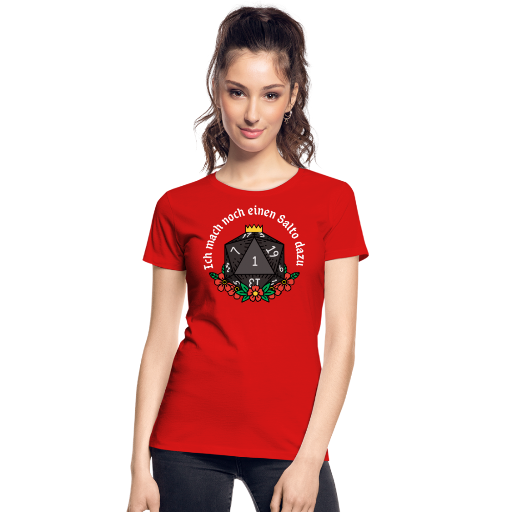 Frauen Premium Bio T-Shirt "Ich mach noch einen Salto dazu 1" - Rot