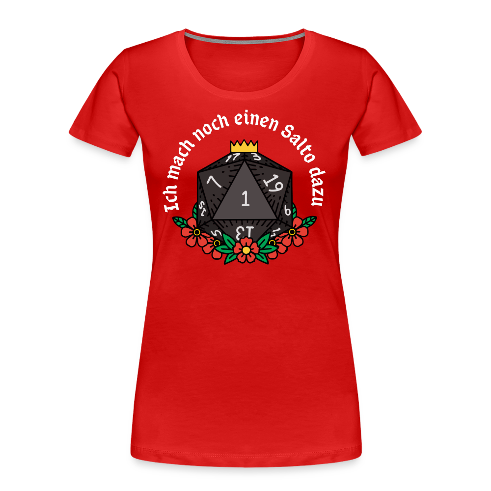 Frauen Premium Bio T-Shirt "Ich mach noch einen Salto dazu 1" - Rot