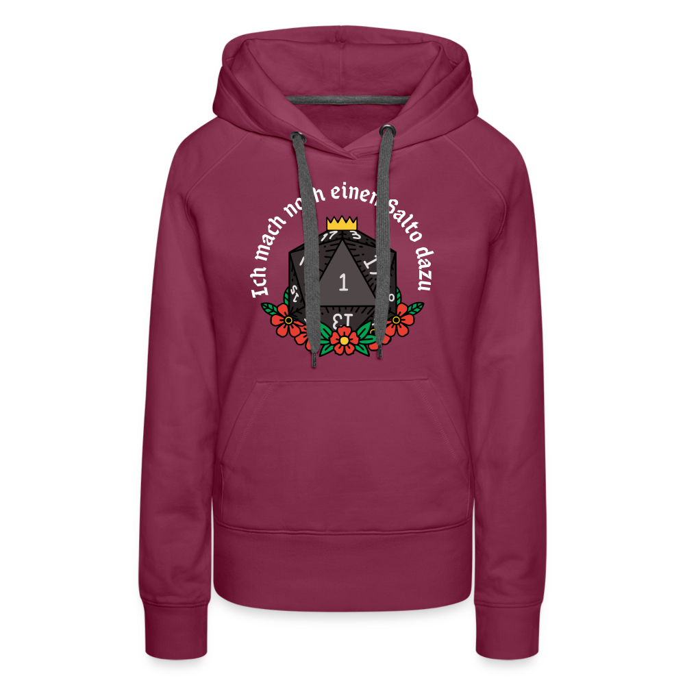Frauen Premium Hoodie "Ich mach noch einen Salto dazu 1" - Bordeaux