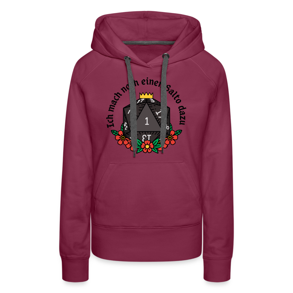 Frauen Premium Hoodie "Ich mach noch einen Salto dazu 1" - Bordeaux