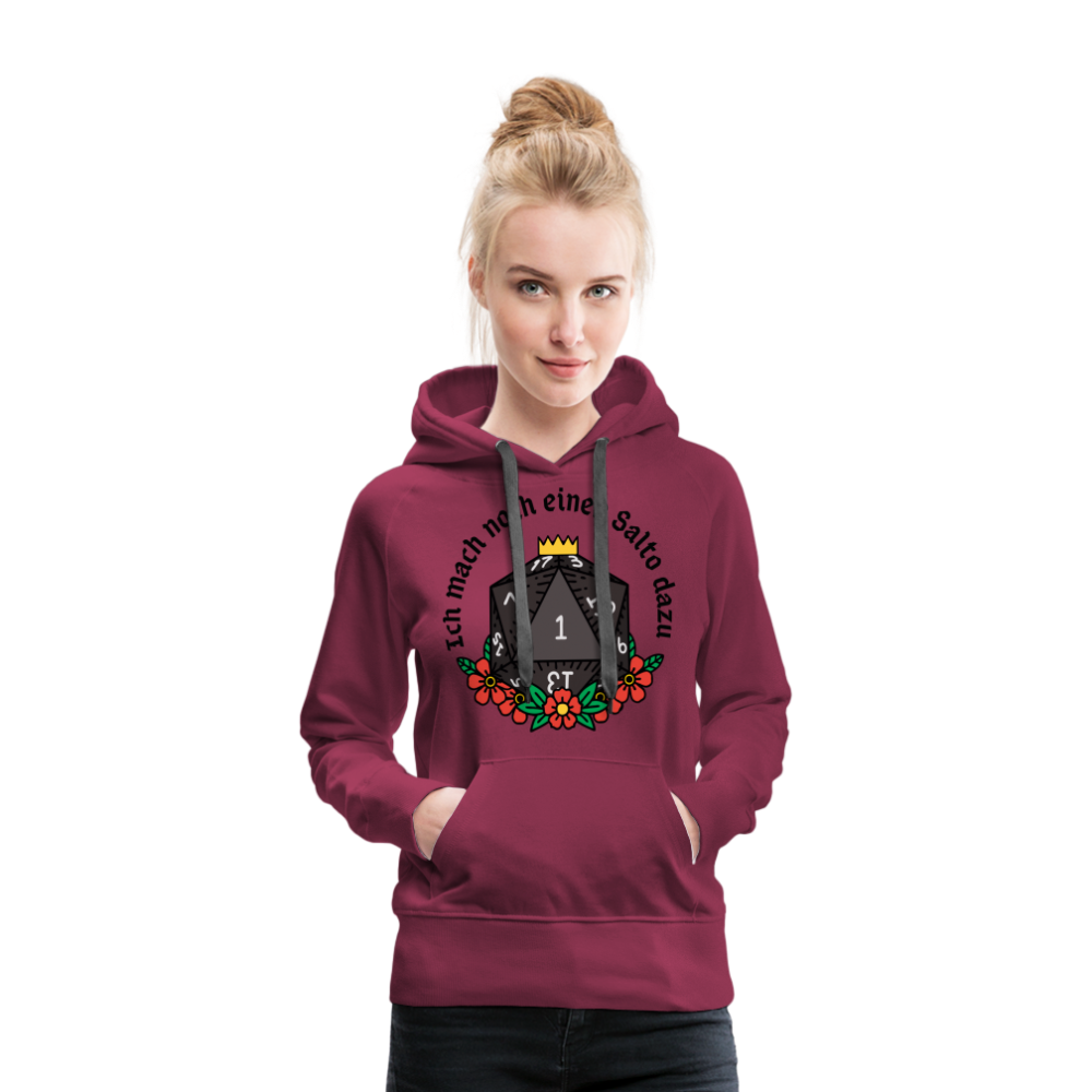 Frauen Premium Hoodie "Ich mach noch einen Salto dazu 1" - Bordeaux