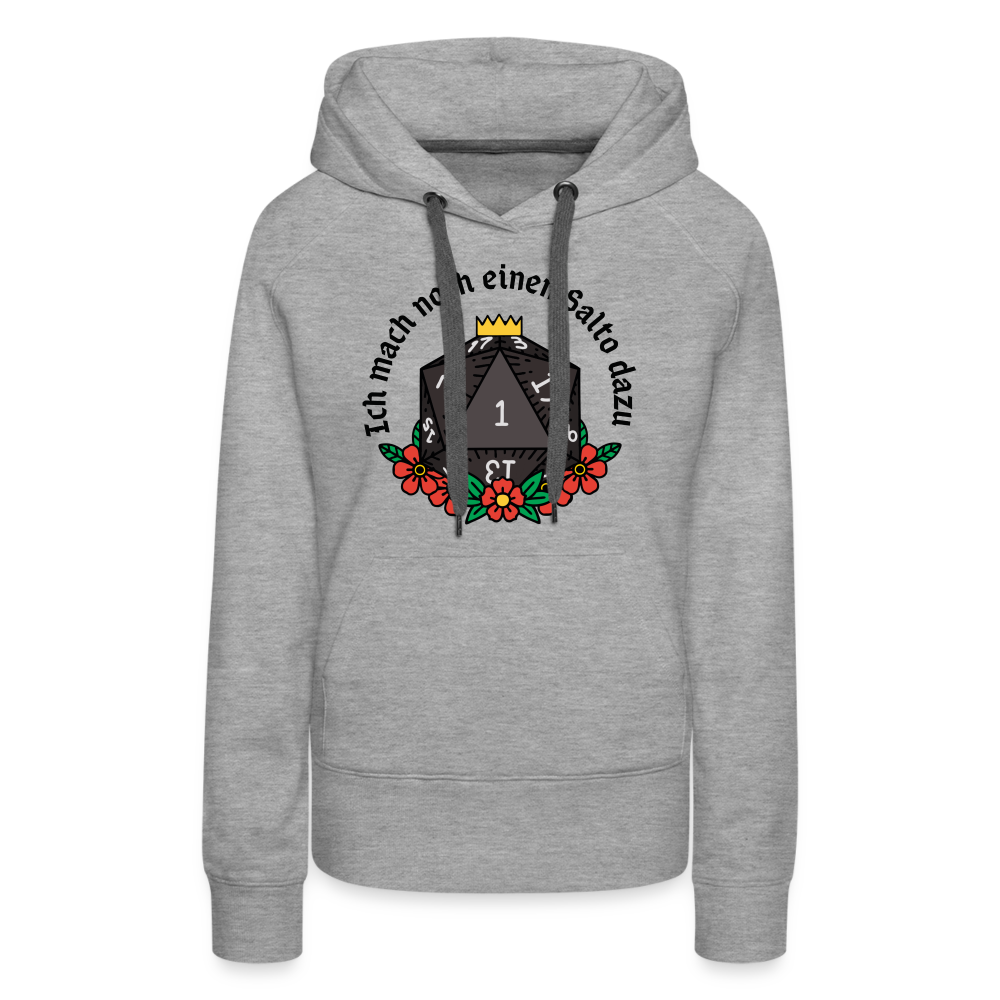 Frauen Premium Hoodie "Ich mach noch einen Salto dazu 1" - Grau meliert