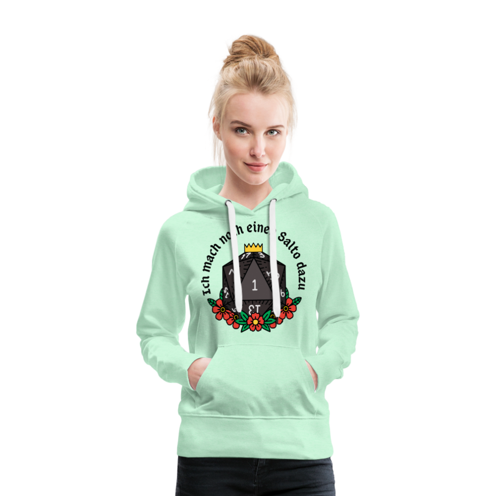 Frauen Premium Hoodie "Ich mach noch einen Salto dazu 1" - helles Mintgrün