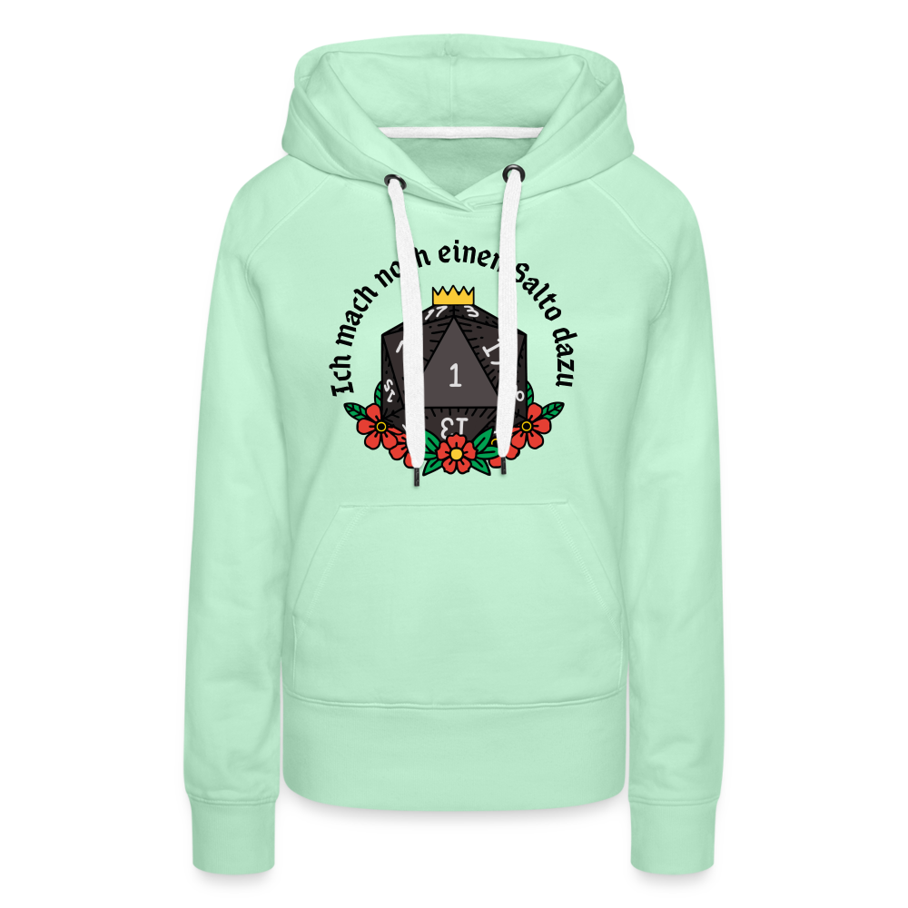 Frauen Premium Hoodie "Ich mach noch einen Salto dazu 1" - helles Mintgrün