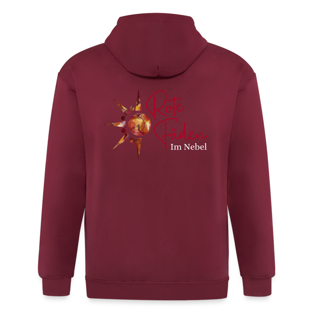 Männer Heavyweight Kapuzenjacke Rote Fäden farbig - Maroon