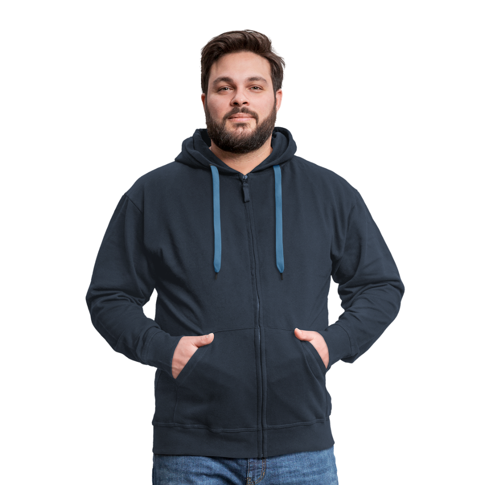 Männer Premium Kapuzenjacke Rote Fäden farbig - Navy