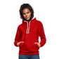 Kontrast-Hoodie Rote Fäden farbig - Rot/Weiß