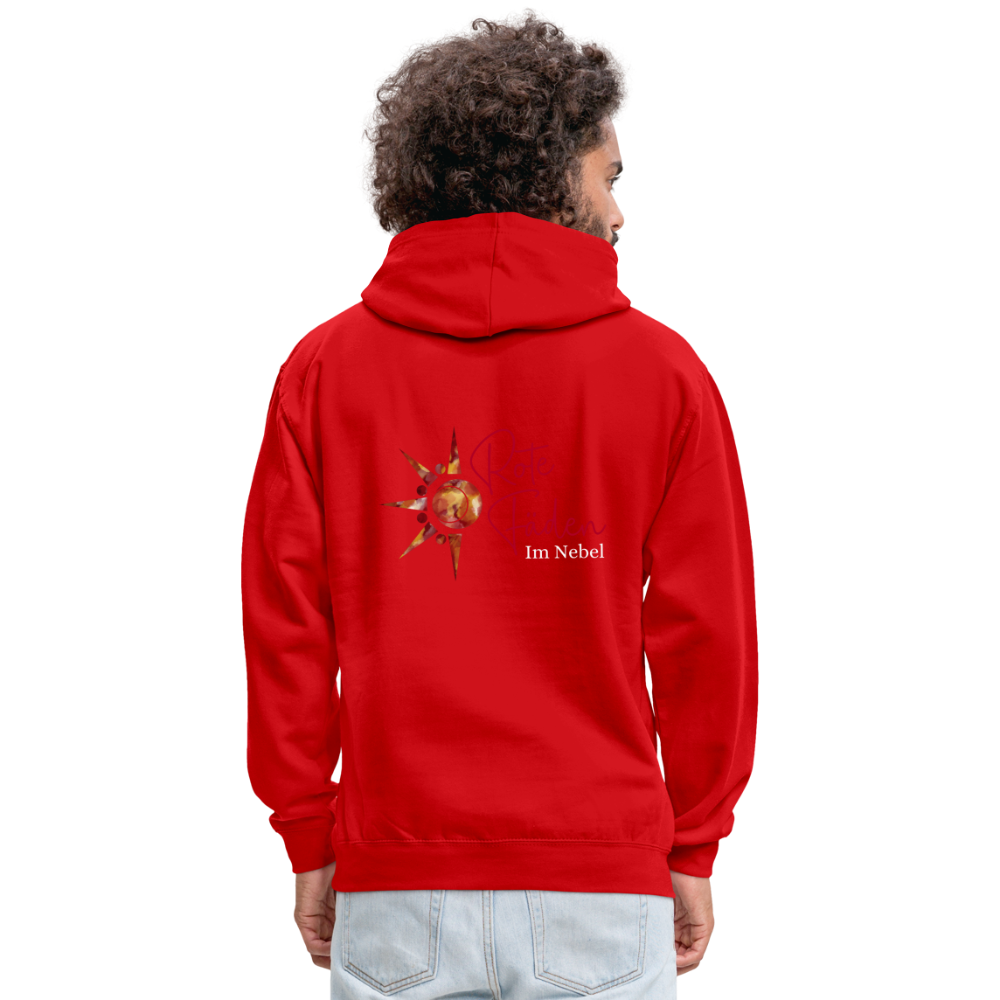 Kontrast-Hoodie Rote Fäden farbig - Rot/Weiß