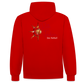 Kontrast-Hoodie Rote Fäden farbig - Rot/Weiß