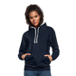Kontrast-Hoodie Rote Fäden farbig - Navy/Grau meliert