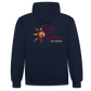 Kontrast-Hoodie Rote Fäden farbig - Navy/Grau meliert