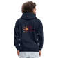 Kontrast-Hoodie Rote Fäden farbig - Navy/Grau meliert