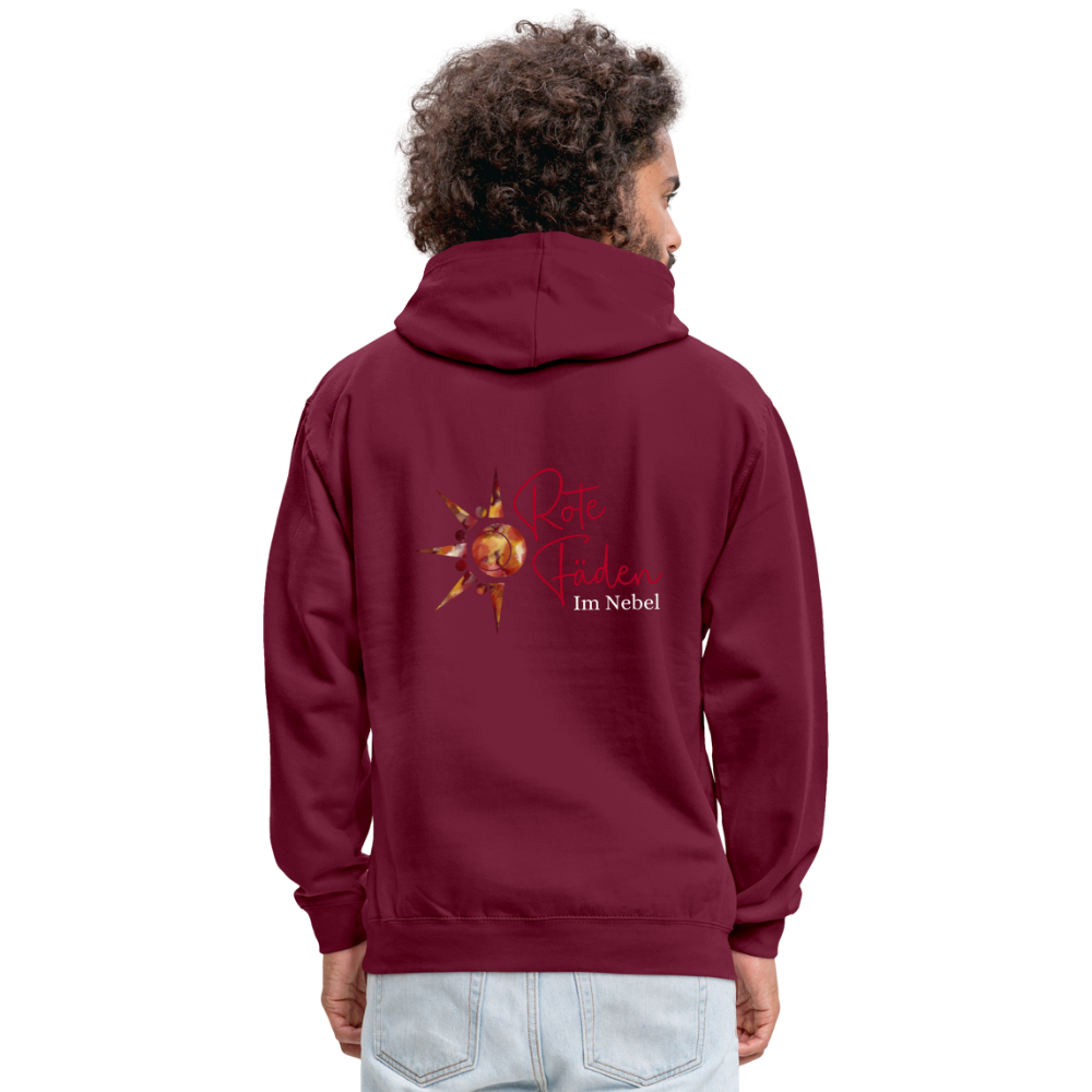 Kontrast-Hoodie Rote Fäden farbig - Weinrot/Anthrazit