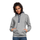 Kontrast-Hoodie Rote Fäden farbig - Grau meliert/Navy