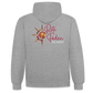 Kontrast-Hoodie Rote Fäden farbig - Grau meliert/Navy