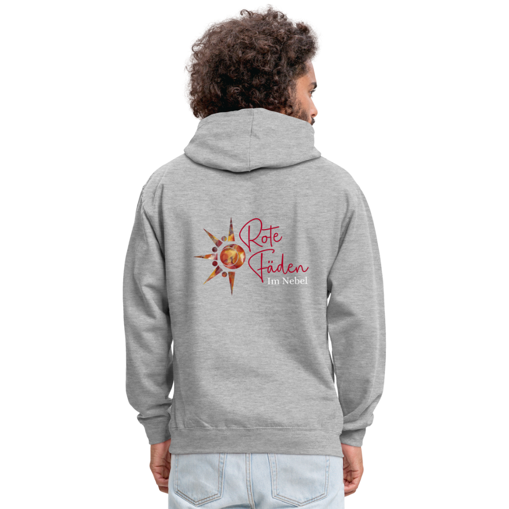 Kontrast-Hoodie Rote Fäden farbig - Grau meliert/Navy