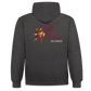 Kontrast-Hoodie Rote Fäden farbig - Anthrazit/Schwarz