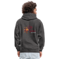 Kontrast-Hoodie Rote Fäden farbig - Anthrazit/Schwarz