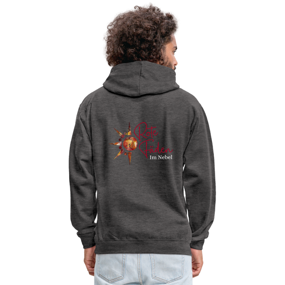Kontrast-Hoodie Rote Fäden farbig - Anthrazit/Schwarz
