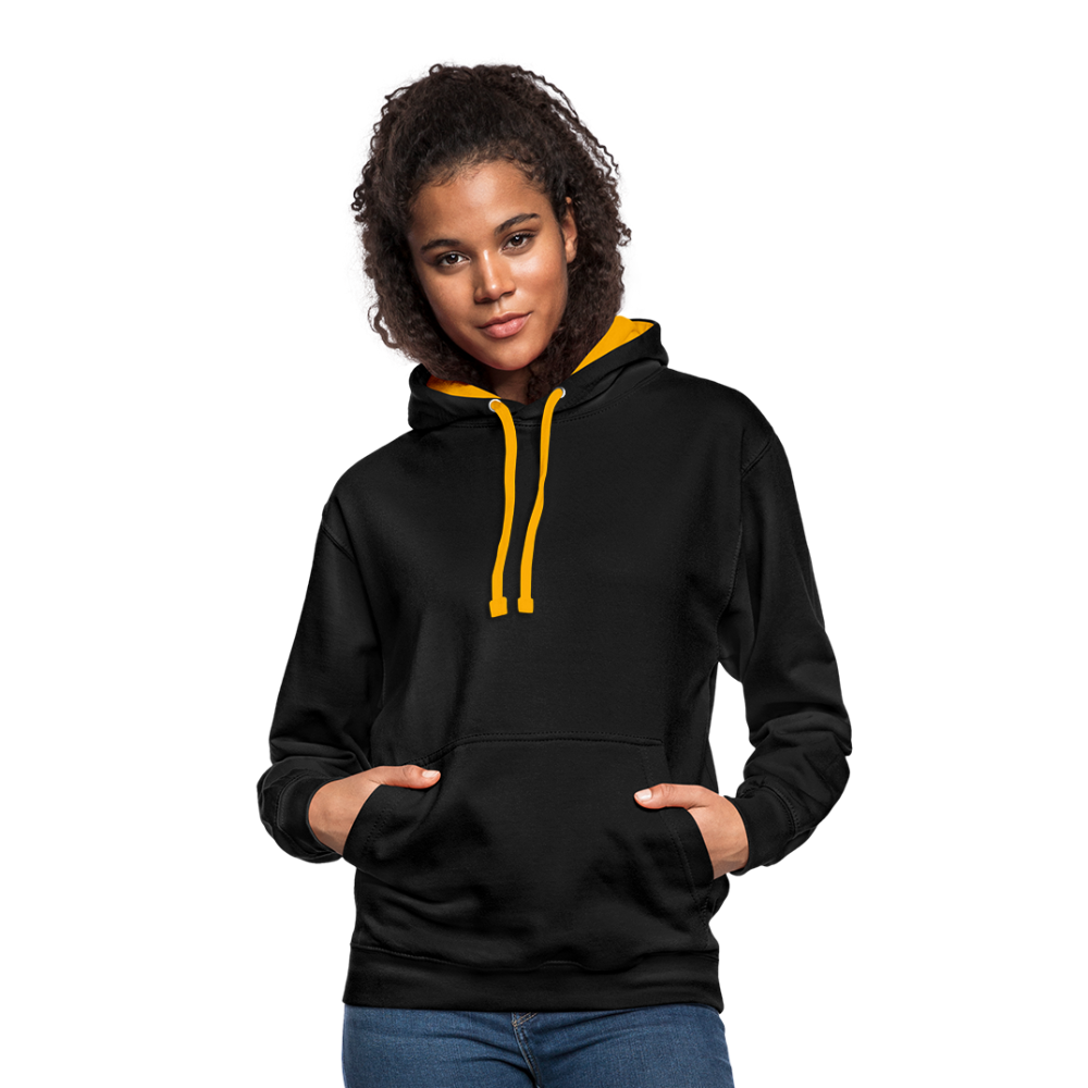 Kontrast-Hoodie Rote Fäden farbig - Schwarz/Gold