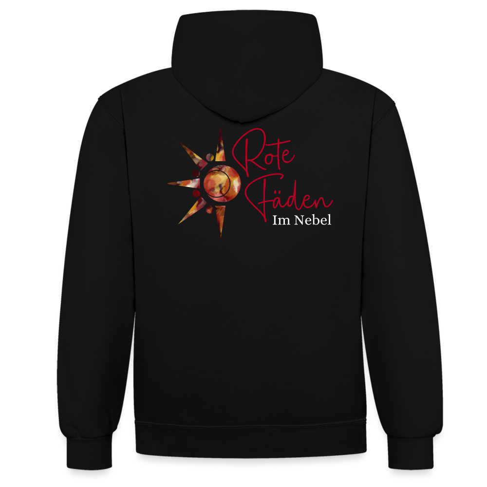 Kontrast-Hoodie Rote Fäden farbig - Schwarz/Gold