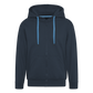 Männer Premium Kapuzenjacke Rote Fäden weiß - Navy