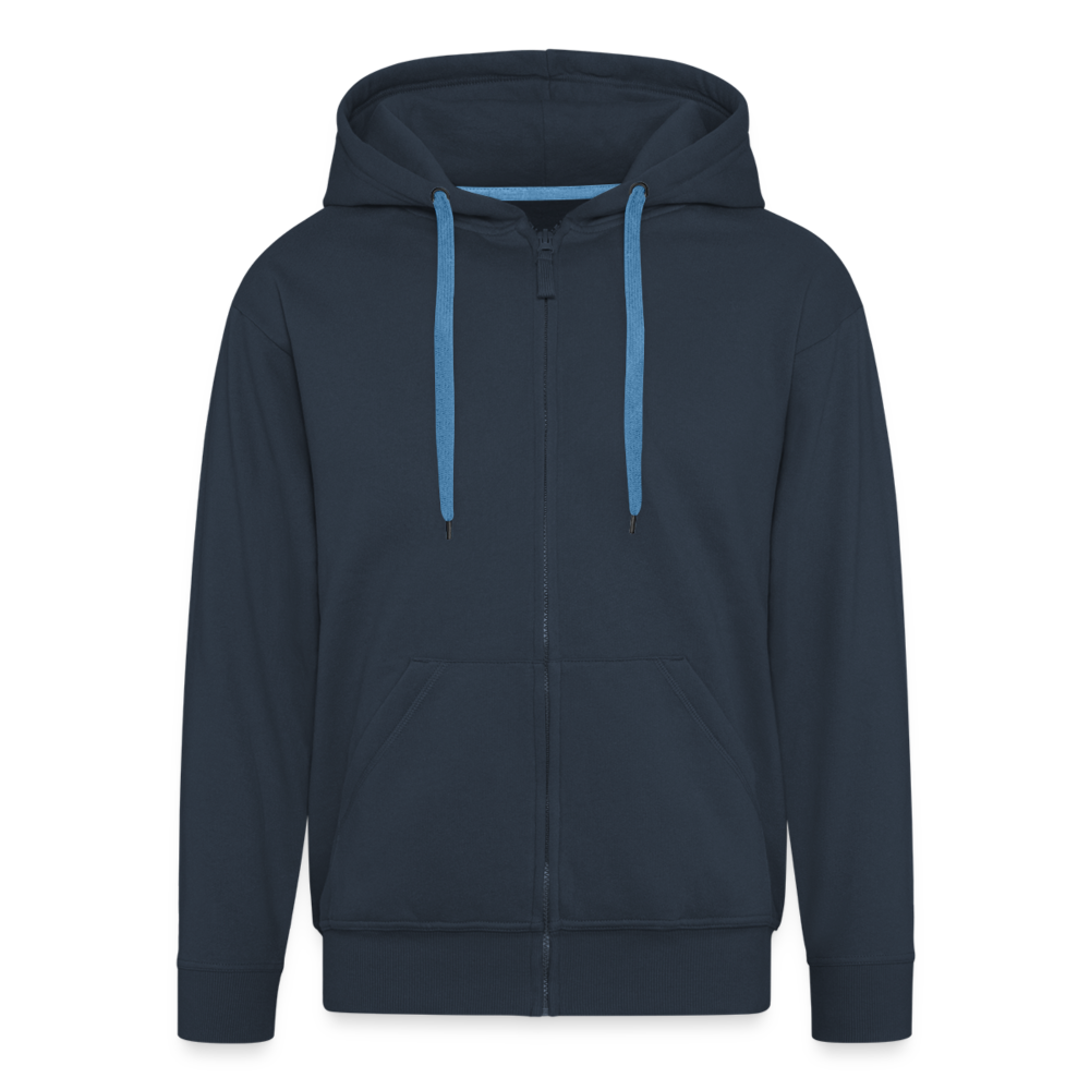 Männer Premium Kapuzenjacke Rote Fäden weiß - Navy
