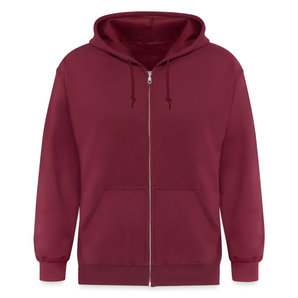 Männer Heavyweight Kapuzenjacke Rote Fäden weiß - Maroon