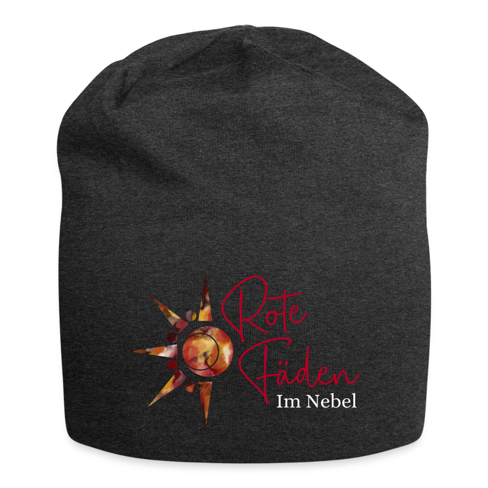 Jersey-Beanie Rote Fäden farbig - Anthrazit